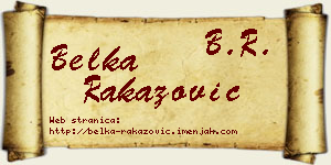 Belka Rakazović vizit kartica